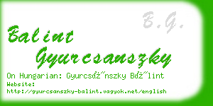 balint gyurcsanszky business card